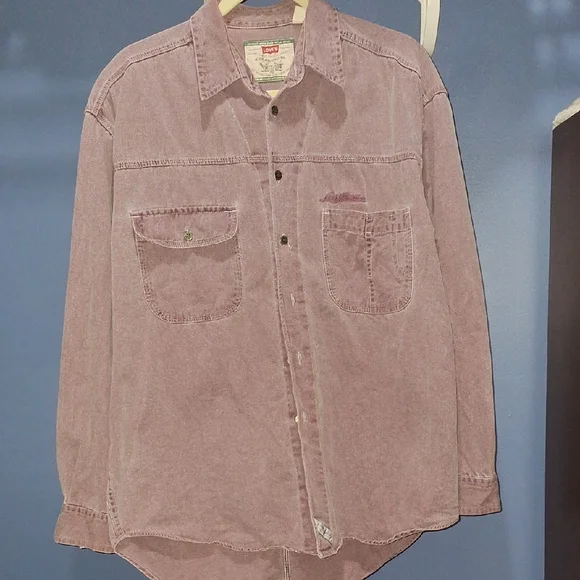 Vintage Levi Strauss Two Horse Brand Button Front Work Shirt Sz M - Picture 1 of 7